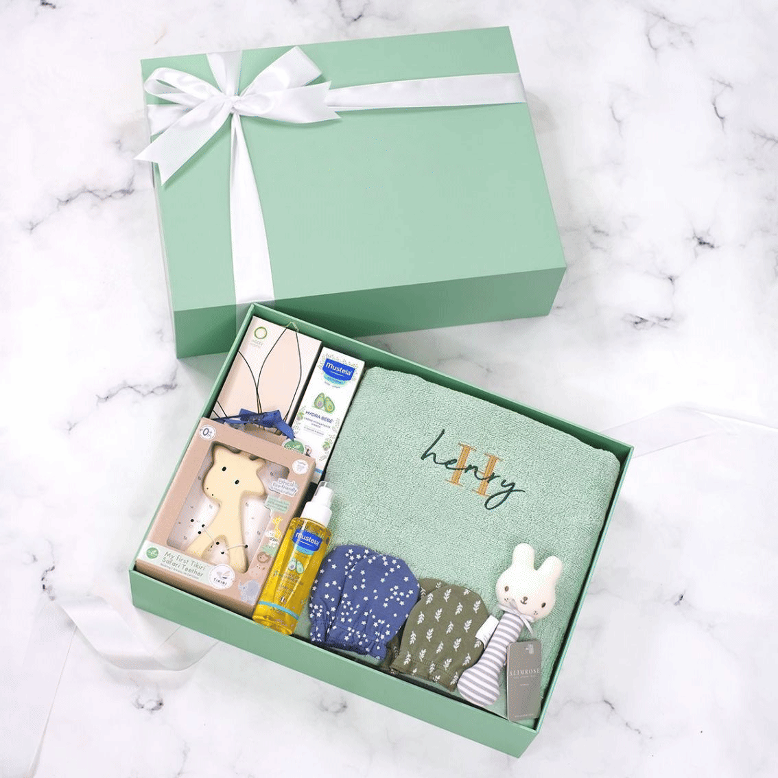 Personalized Mint Dream Gift Set For Baby Boy