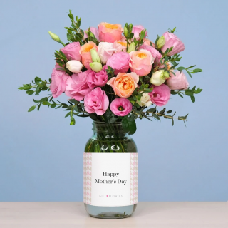 'Happy Mother’s Day!' Jar with Seasonal Flowers