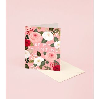 Clap Clap Pink Rose 'Be My Valentine' Card