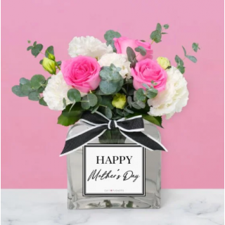 Classic Pink Roses De Luxe Vase Standard