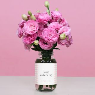 'Happy Mother’s Day!' Jar With Pink Eustoma