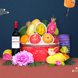 Premium Fruit Hamper with Wine or Champagne