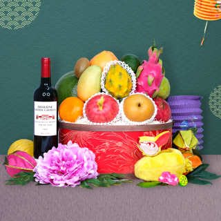 Premium Fruit Hamper with Wine or Champagne