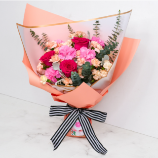 Mixed Roses & Carnation Flower Bouquet for Mother's Day
