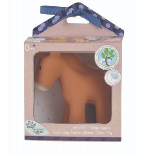 Tikiri My First Farm Animal Horse Natural Rubber Rattle