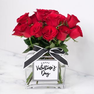 VAL0085-Valentine's Day' Rose De Luxe Flower Vase for Valentine's Day