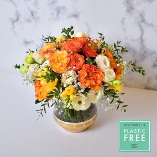 Roses & Freesia with Vase