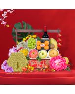 Lunar New Year Hampers-Moonlight Japanese/Korean Fruit Hamper with Shangri-La CNY Pudding
